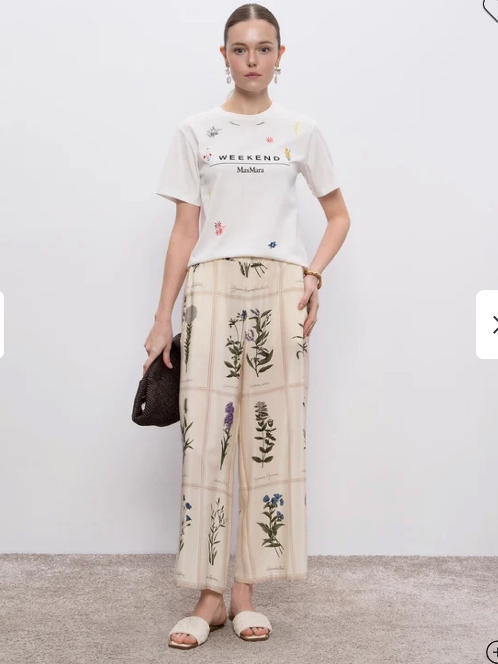 NWT MAX MARA WEEKEND LORY PRINTED SILK RELAXED TROUSERS